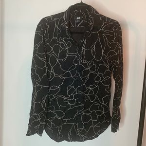 Black Pattern Button Down